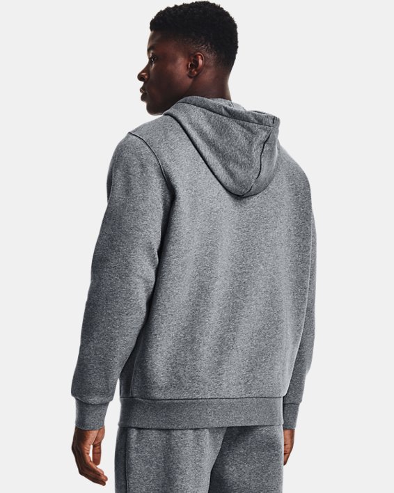 Herren UA Essential Fleece-Hoodie mit durchgehendem Zip, Gray, pdpMainDesktop image number 1